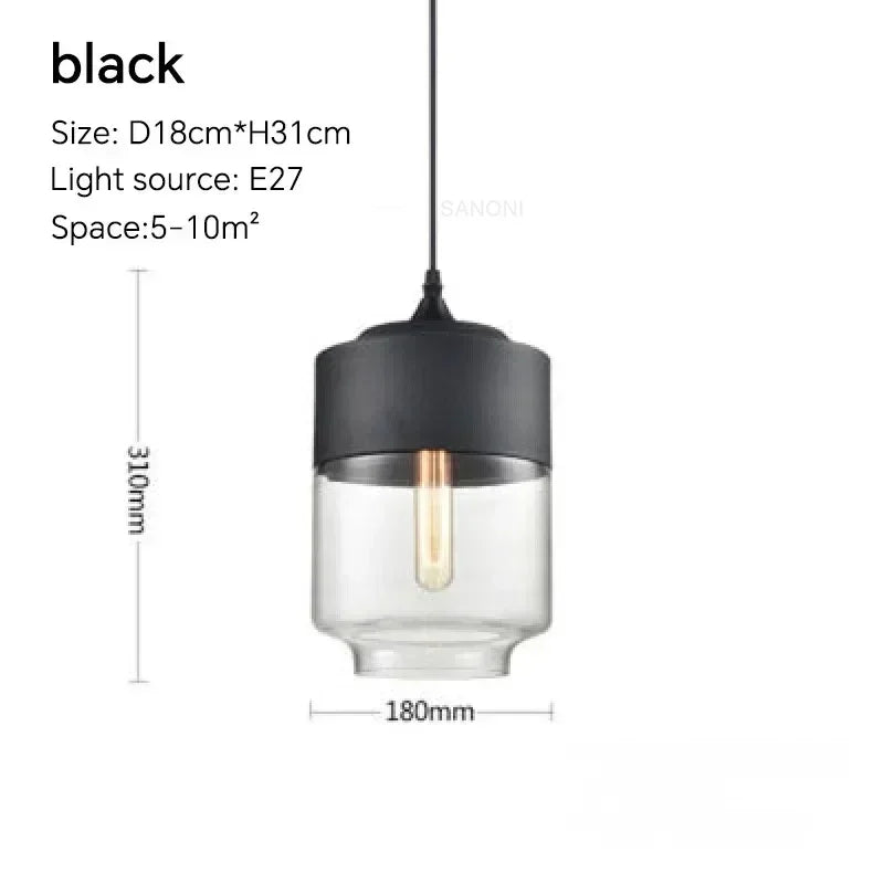 DecorBites™ Glass Wood Chandelier LED Pendant Light Fixture for Living Dining Bedroom