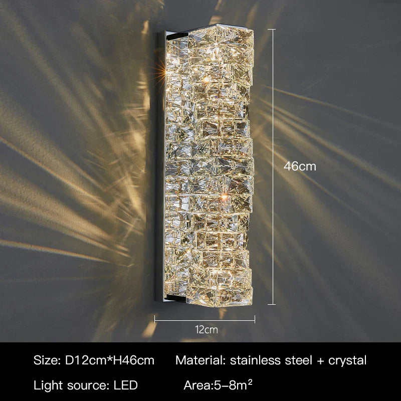 DecorBites™ Crystal Wall Sconce: High-Quality LED Wall Lamp for Bedroom, Living Room Decor
