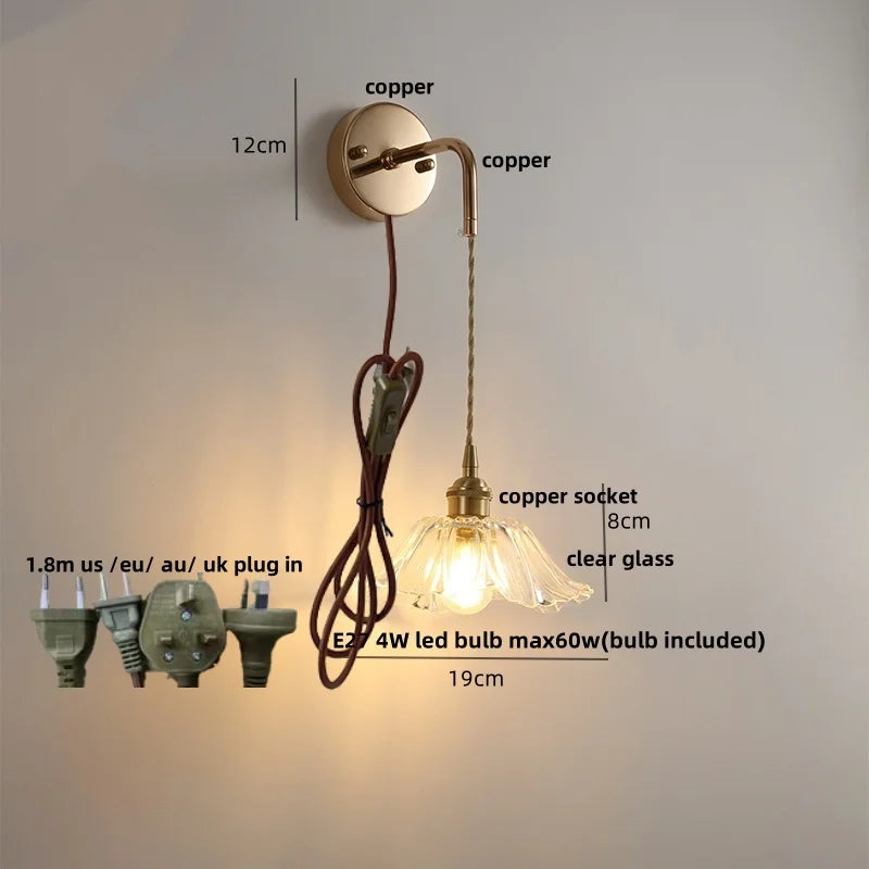 DecorBites™ Clear Glass LED Wall Lamp Modern Crystal Home Decor Bathroom Mirror Light