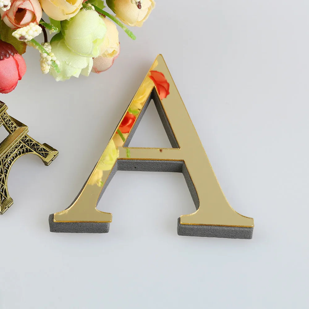 DecorBites™ 3D Mirror Alphabet Letters Wall Decor for Home, Parties, and Weddings