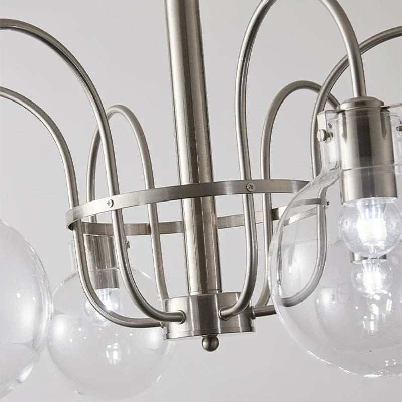 DecorBites™ Glass LED Chandelier: Retro Bauhaus Design for Living Room, Bedroom, Kitchen, or Dining Table