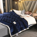 DecorBites™ Cozy Coral Fleece 3-Layer Bed Blanket for Autumn & Winter Warmth