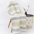 DecorBites™ Cotton Bath Towel - Soft Absorbent Honeycomb Stripe Design, 70x140cm