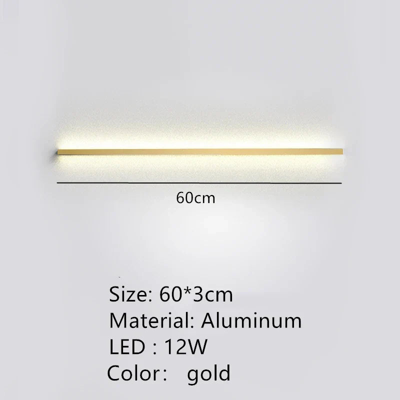 DecorBites™ LED Wall Lights Dimming Switch Black Gold White Metal Sconces Bedroom Aisle Lamp