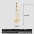 DecorBites™ Crystal Hollow Long Chandelier: Elegant Duplex Villa Hall Lighting