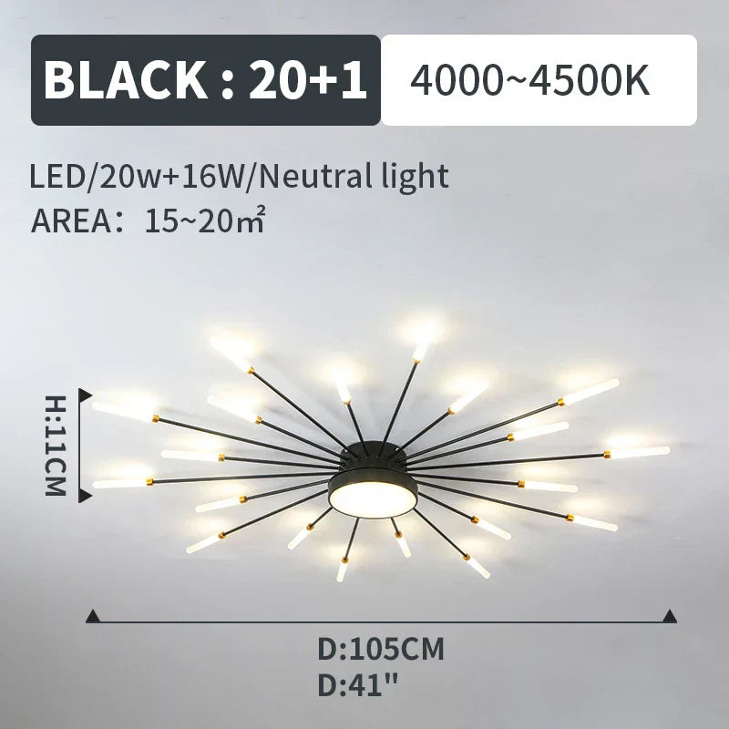 مصابيح DecorBites™ LED Fireworks المتدلية - إضاءة ثريا عصرية لغرفة المعيشة وغرفة النوم