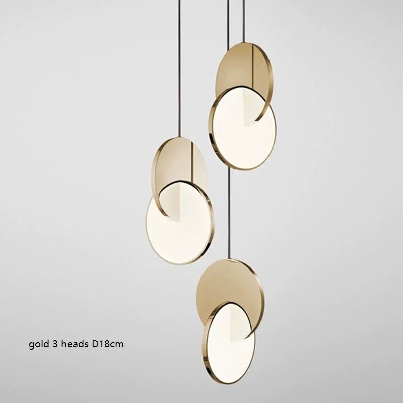 DecorBites™ Geometric Circle Gold Iron Pendant Light Chandelier