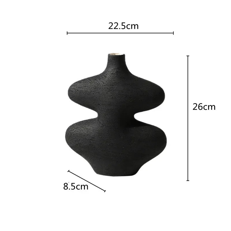 DecorBites™ Geometric Ceramic Vase Set Black White Crafts Home Decor Flower Arrangement
