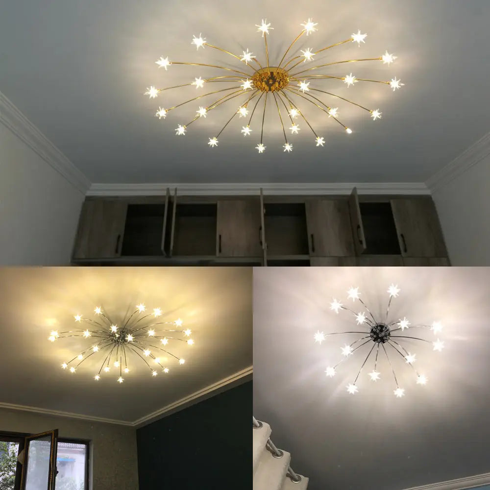 DecorBites™ Chrome Metal LED Chandelier - Nordic Design Home Lighting for Living Room, Bedroom, Kitchen