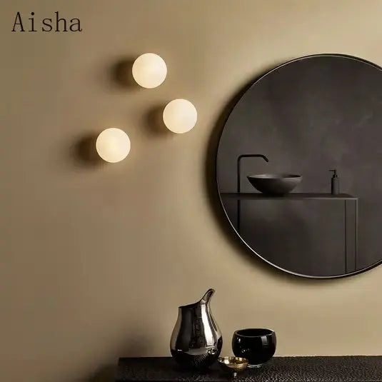 DecorBites™ Golden Glass Ball Wall Lamp Sconces for Modern Home Decoration