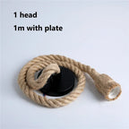 Vintage Hemp Rope Industrial Pendant Light