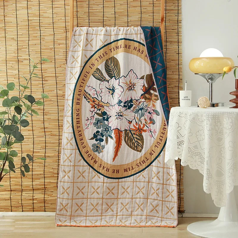 DecorBites™ Cotton Gauze Adult Bath Towels: Luxury, Quick-Dry, Soft & Absorbent