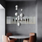Modern Glass Globe 3-Light Pendant Chandelier