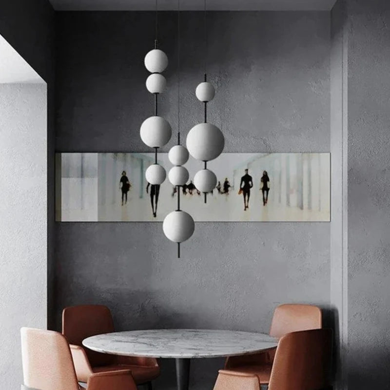 Modern Glass Globe 3-Light Pendant Chandelier