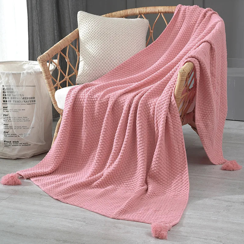 بطانية الأريكة منسوجة مع شرابات خيوط من DecorBites™