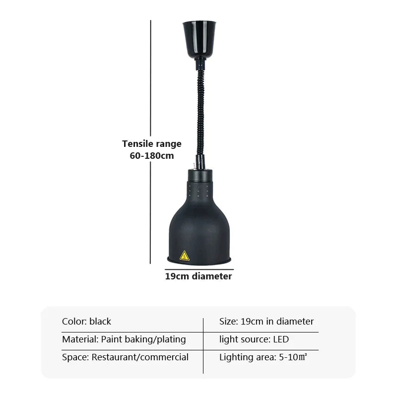 DecorBites™ Electric Heat Lamp Telescopic Food Preservation Pendant Light for Restaurants