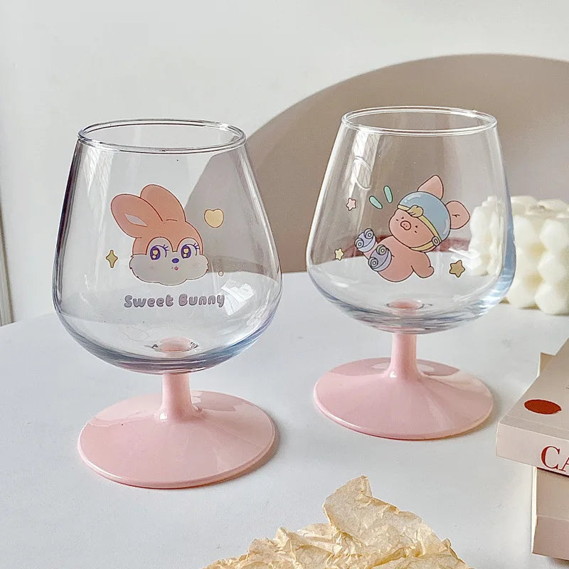 DecorBites™ كأس أرنب كاواي زجاجي: كوب عصير لطيف للفتيات