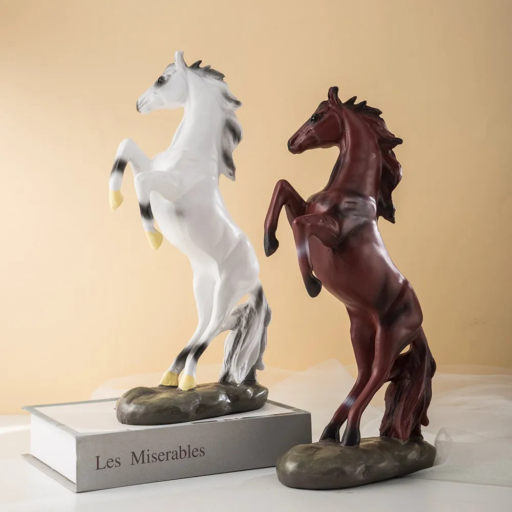 DecorBites™ Horse Statue: Morden Art Resin Figurine for Home/Office Decor, 36cm Sculpture Shelf Ornament