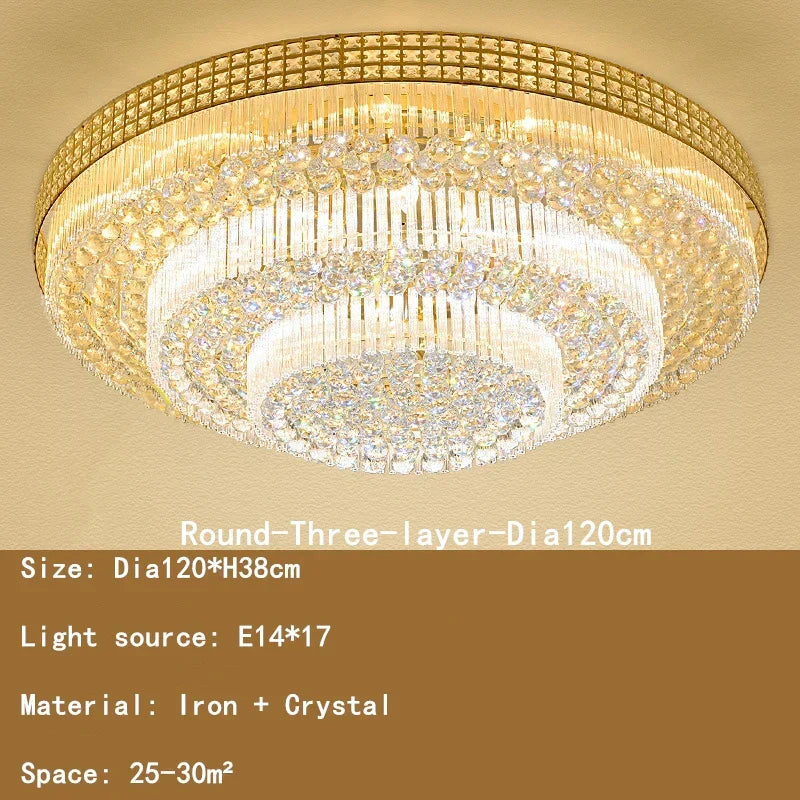 DecorBites™ Crystal LED Chandelier: Light Luxury Ceiling Lamps for Living Room, Bedroom, Kitchen, Hotel