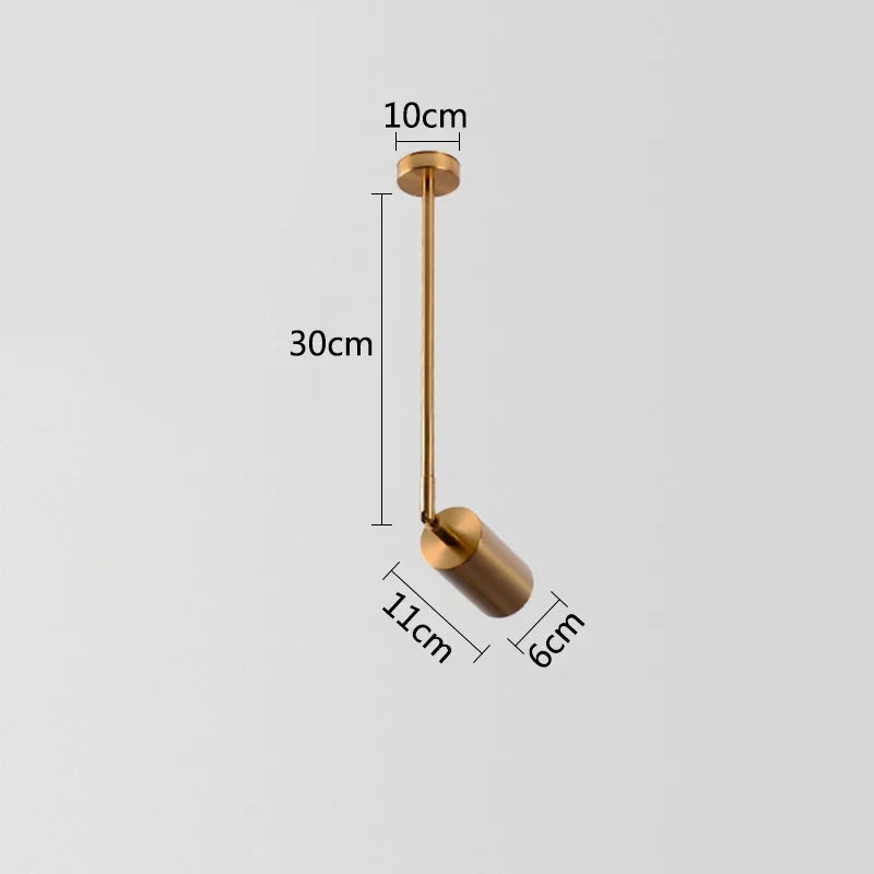 DecorBites™ Gold Long Arm Ceiling Pendant with Rotating LED Spotlights