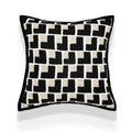 DecorBites™ Geometric Texture Black Gold Cushion Cover for Elegant Living Room Decor