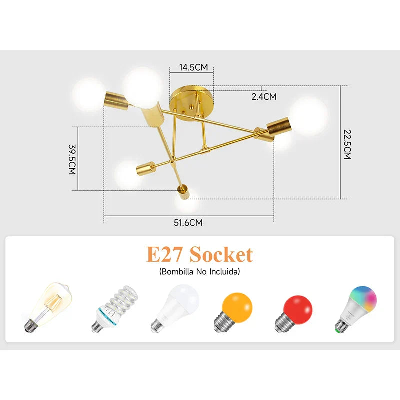 DecorBites™ ثريا سقف LED معلقة لغرفة المعيشة والمطبخ وديكور المنزل