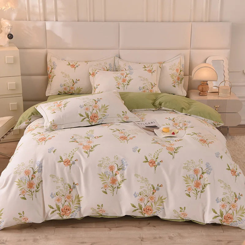 DecorBites™ Cotton Thickened Bedding Set - Single/Double Size, High Quality, Warm & Soft.