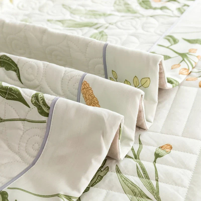 DecorBites™ Cotton Quilted Bedspread Bed Cover Set for Queen King Double Bed
