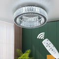 DecorBites™ Big Crystal LED Circle Chandelier Ceiling Lamp, RC Dimmable for Bedroom Living Room