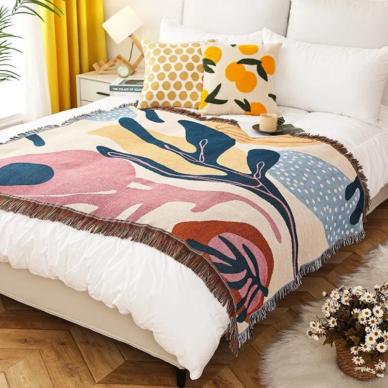 DecorBites™ Double-sided Ethnic Tapestry Sofa Blanket