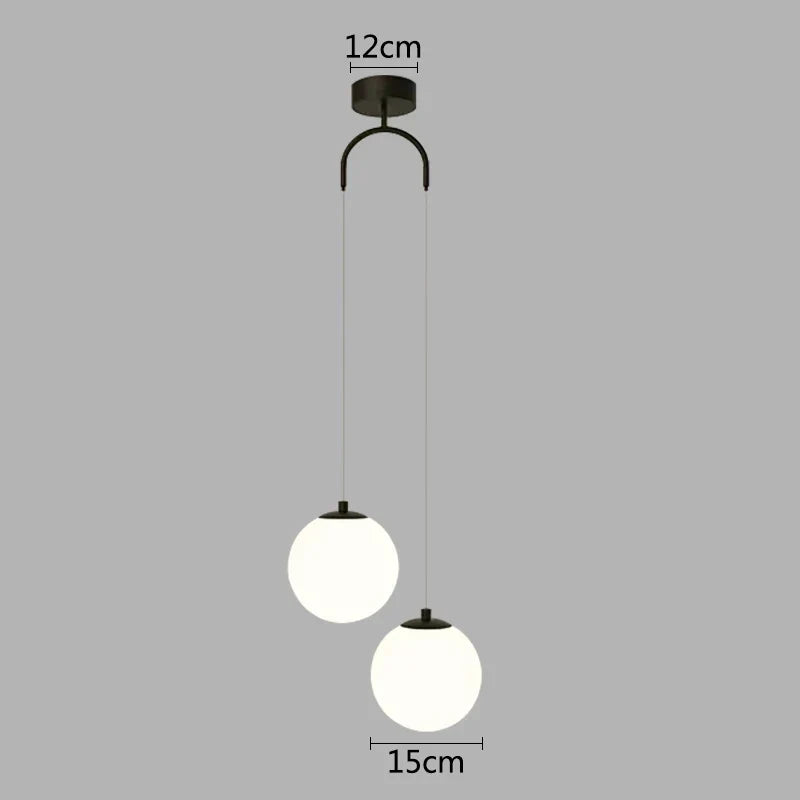 ثريا معلقة DecorBites™ الذهبية الزجاجية بإضاءة LED لغرفة الطعام وغرفة النوم