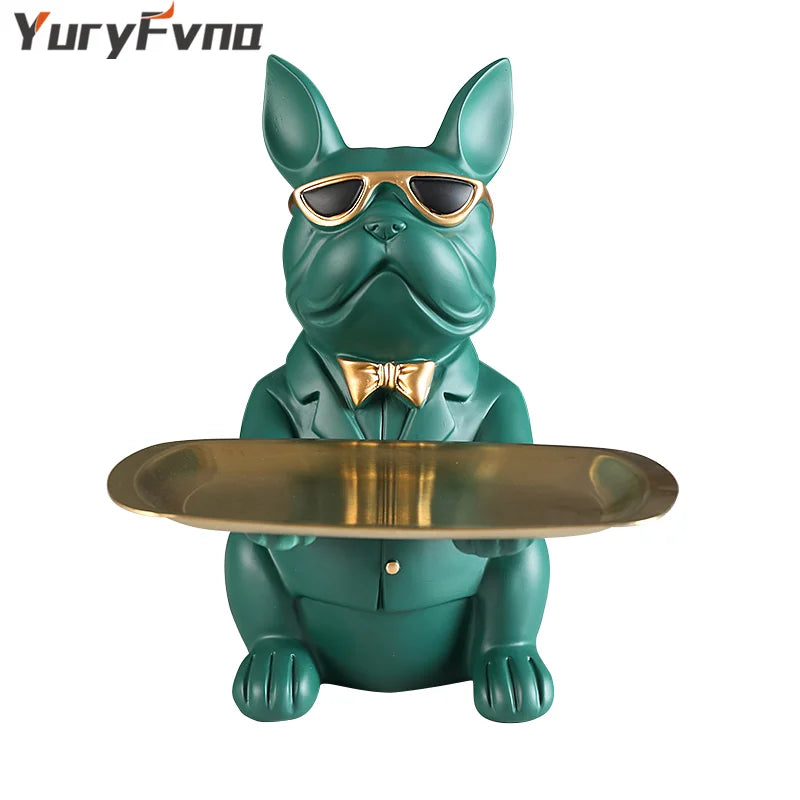 DecorBites™ French Bulldog Figurine Tray Sculpture Coin Bank Home Decor Statue