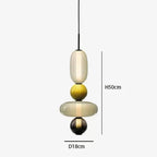 Italian Candy Glass Pendant Light in Black or White