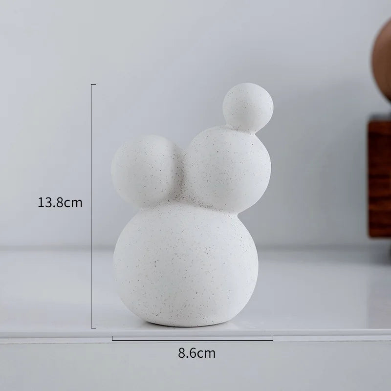 DecorBites™ Geometric Ceramic Handicraft Sculpture: Abstract Circular Desktop Ornament for Home Decor