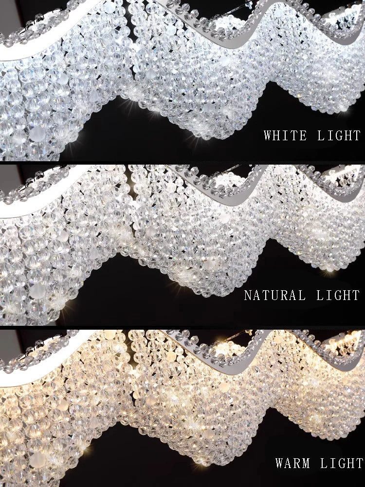 DecorBites™ Crystal Bead Chandelier LED Lights for Modern Luxury Home Decor & Bedroom