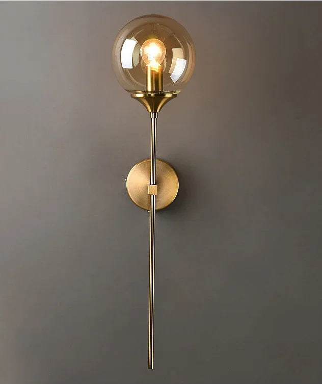 DecorBites™ Golden Glass Ball Wall Lamp: Modern Nordic Style Bedside & Living Room Lighting