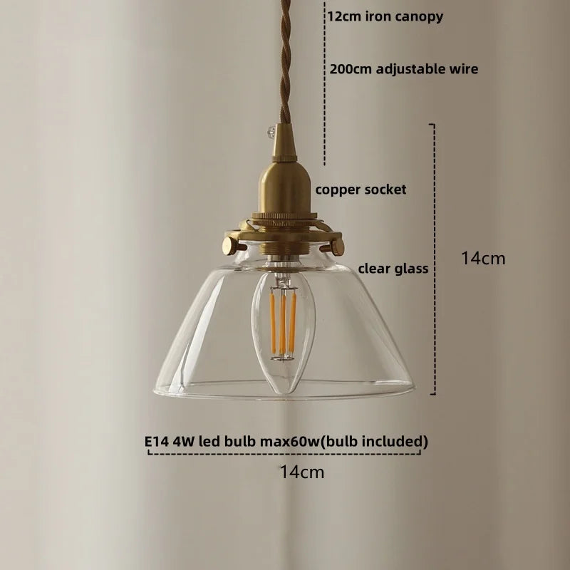 DecorBites™ Amber Glass LED Pendant Light - Nordic Modern Balcony Foyer Coffee Wall Lamp