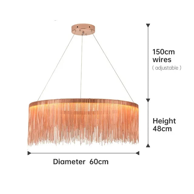 ثريا شرابة ألمنيوم LED من DecorBites™: إضاءة متدلية حديثة بتصميم الشلال لغرفة المعيشة والفنادق والقاعات