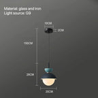 Nordic Glass Globe Pendant Light With Iron Finish