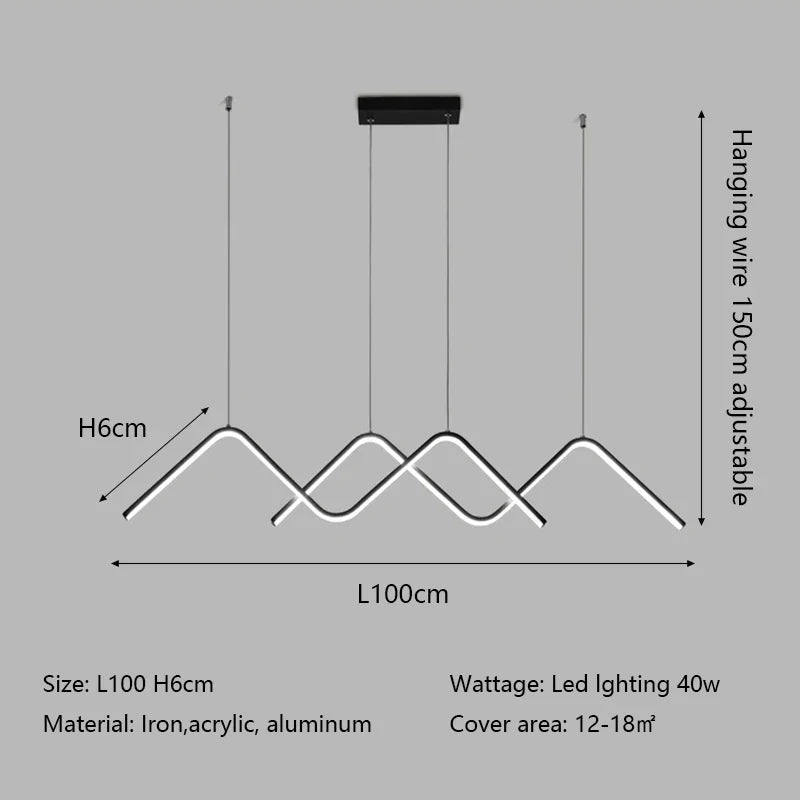 DecorBites™ مصابيح LED هندسية متدلية ثريا إضاءة عصرية بسيطة