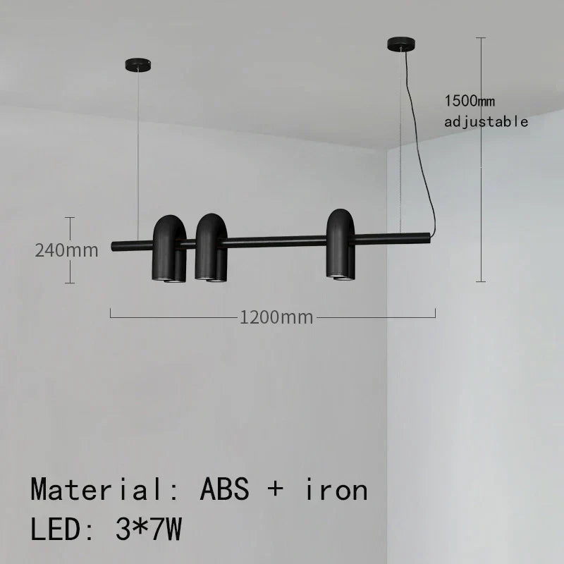 DecorBites™ Art Deco Metal Chandelier in Black, Orange, and Gray - Adjustable Cord - Dining Room, Foyer, Bedroom Lighting