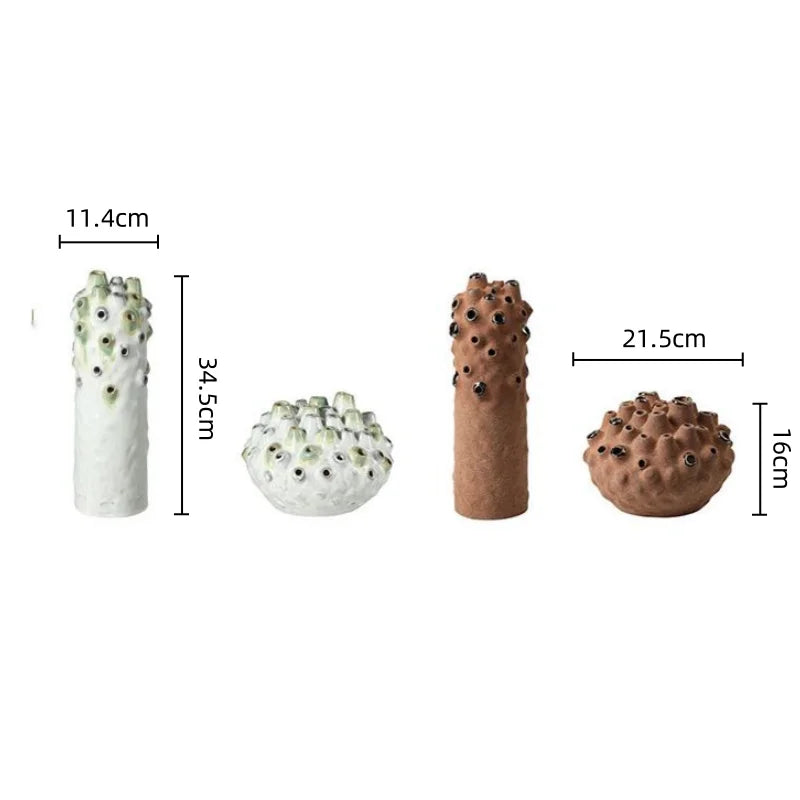 DecorBites™ Coral Ball Ceramic Ornaments: Coarse Pottery Artworks for Stylish Home Décor