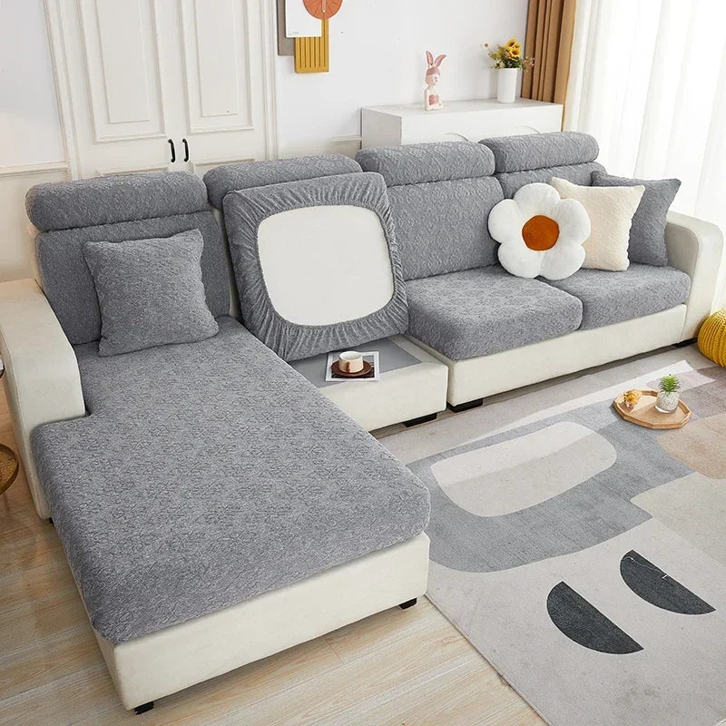 DecorBites™ Jacquard Sofa Seat Cover | Stretchable & Washable Furniture Protector