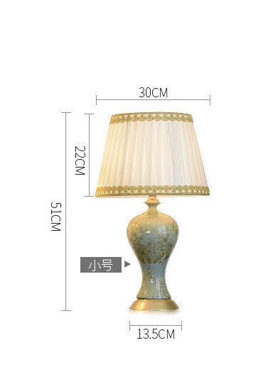 DecorBites™ Country Ceramic Table Lamp for Eye Protection, Bedroom Decor & Study