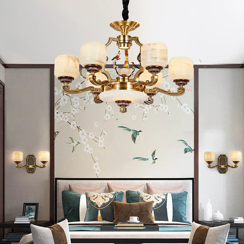 ثريا DecorBites™ Jade من سبائك الزنك لغرفة المعيشة والمطعم والردهة - تصميم صيني أنيق