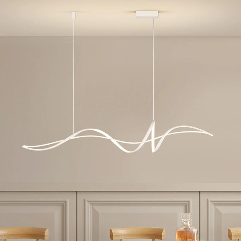 Modern Linear Acrylic Pendant Light in Gold or White