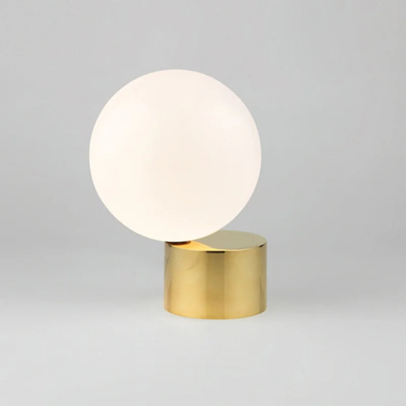 DecorBites™ Glass Circular Table Lamp for Bedroom Study Hotel Modern Decorative Ball Desk Lamp