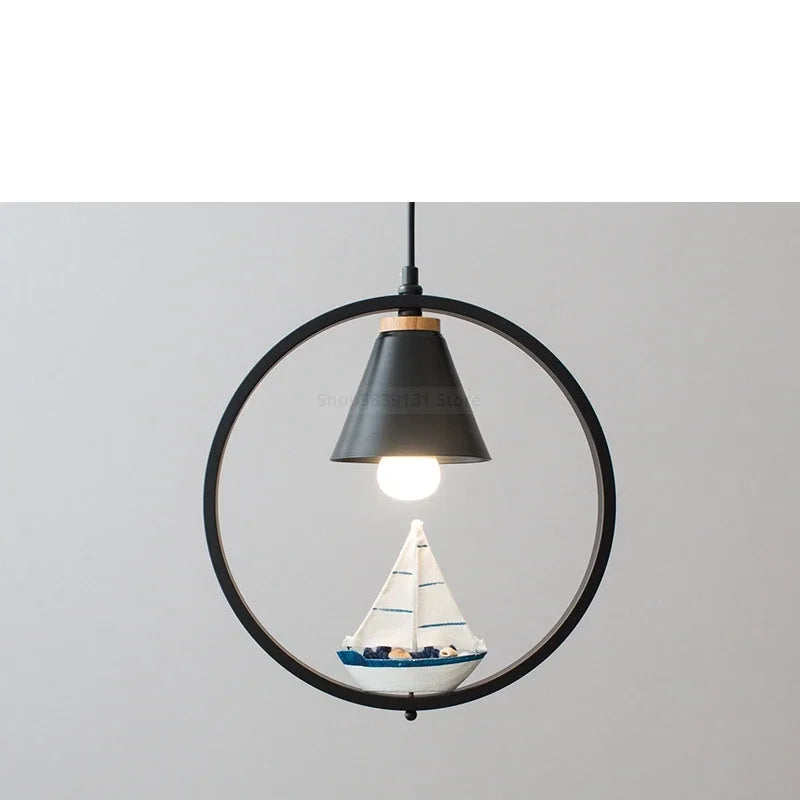 DecorBites™ Iron Ring Pendant Lights Children Bedroom Hanging Lamps LED Bird Fixtures
