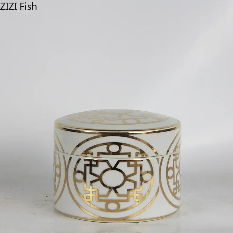 Ensemble de pots de rangement géométriques dorés DecorBites™