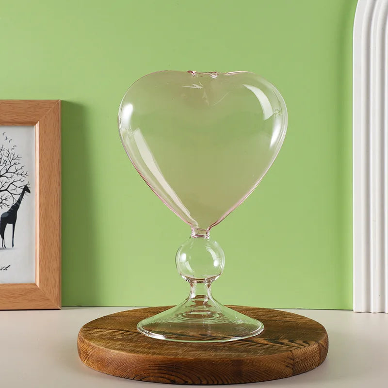 طقم أكواب زجاجية على شكل قلب من DecorBites™ للأزواج - أواني زجاجية للمشروبات كوكتيل، شاي، قهوة، بيرة